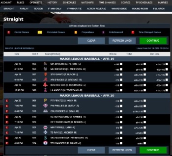 Player Betting Interface Player Betting Interface